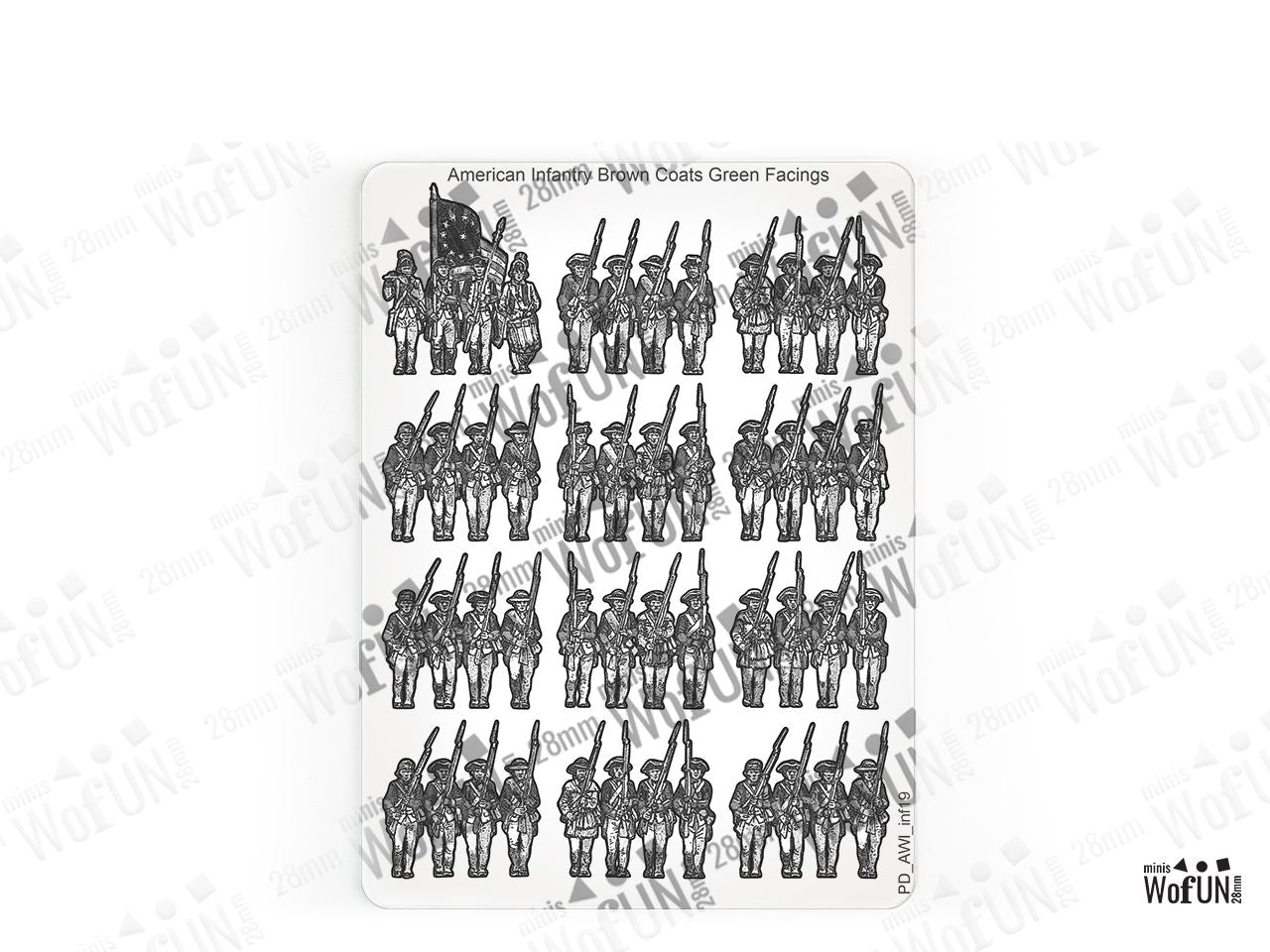American Infantry Brown Coats Green Facings