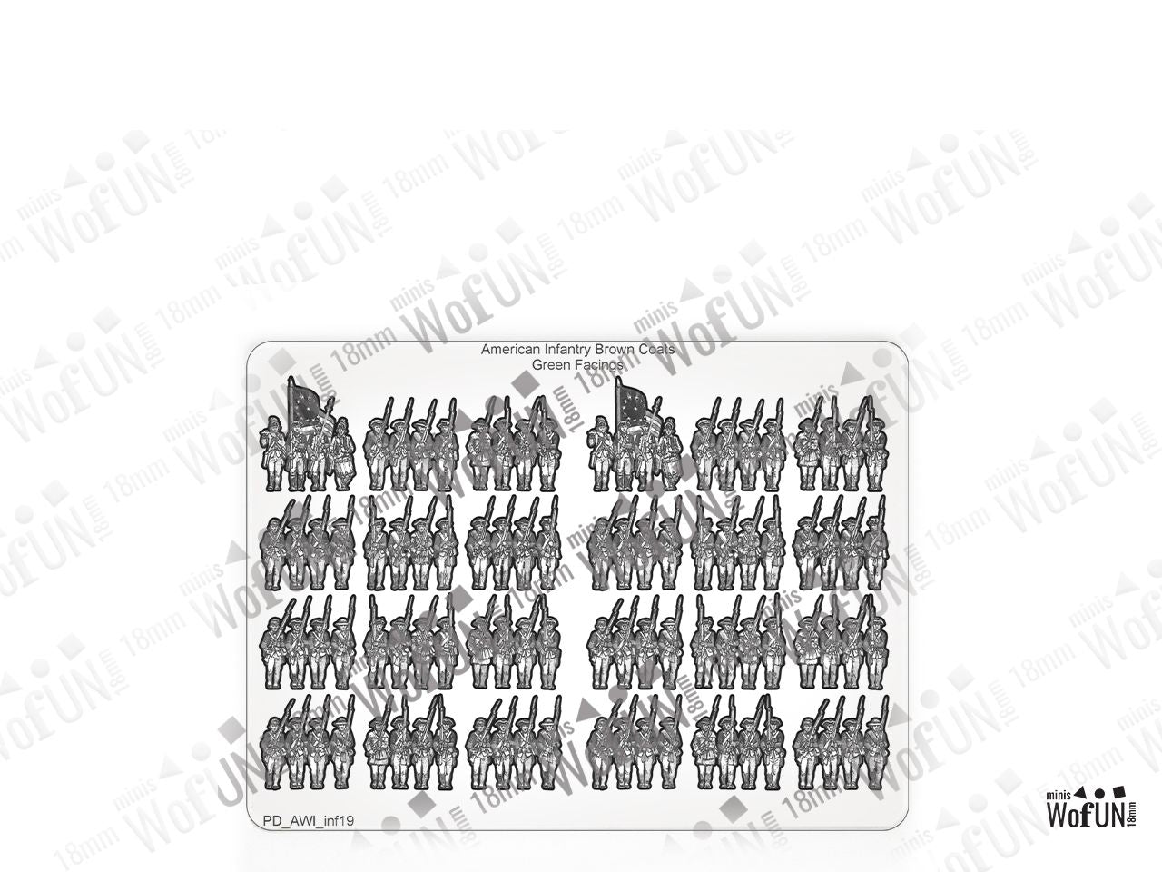 American Infantry Brown Coats Green Facings