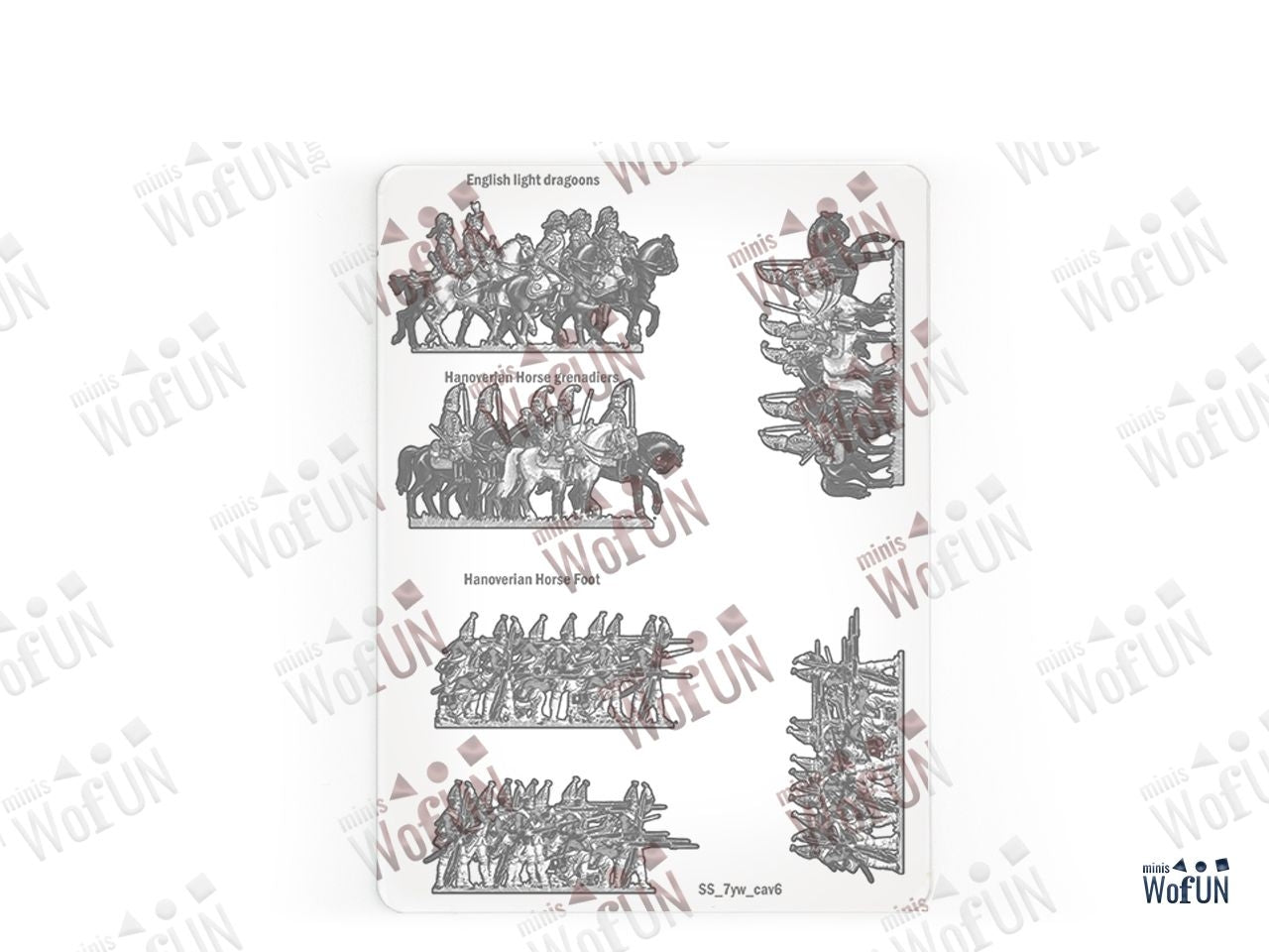 English Light Dragoons, Hanoverian Horse Grenadiers, Hanoverian Horse Foot