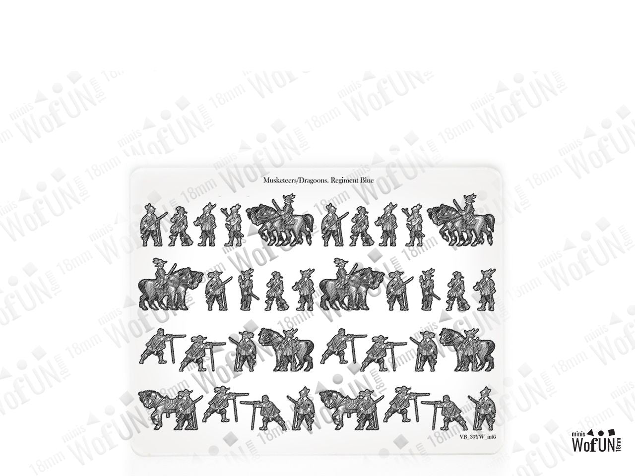 Musketeers/Dragoons. Regiment Blue