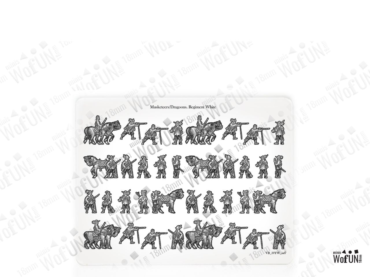 Musketeers/Dragoons. Regiment White