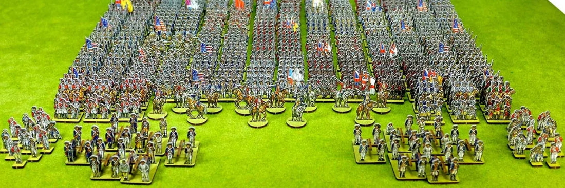 American Revolutionary War generals commanding soldiers on the battlefield
