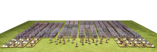 Napoleonic miniatures showing the final clash between the French Imperial Guard and Allied infantry at the Battle of Waterloo