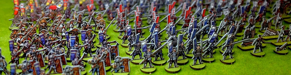 amurai duel and Wild West shootout in a skirmish wargame—small-unit tabletop miniatures battle