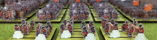 Pike and Shot era tabletop miniatures depicting steel pikes, musket smoke, and early gunpowder warfare formations