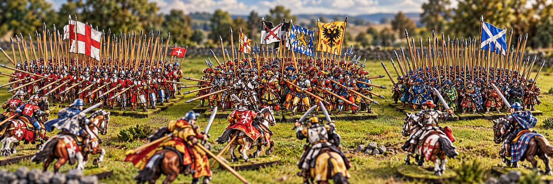 Swiss pikemen, Landsknechts and Scottish schiltron formations
