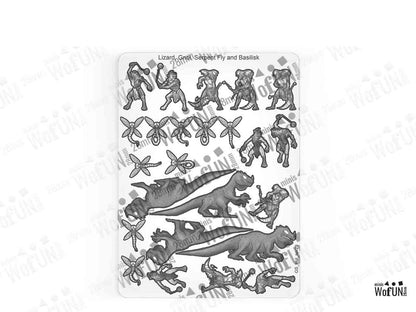 Lizard, Gnol, Serpent Fly and Basilisk (Swamp Creatures)