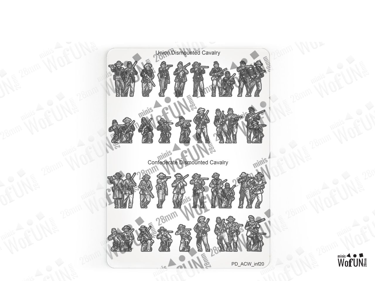 Union and Confederate Dismounted Cavalry