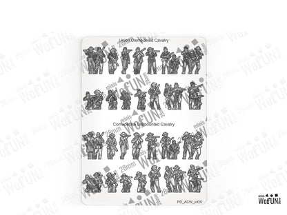 Union and Confederate Dismounted Cavalry
