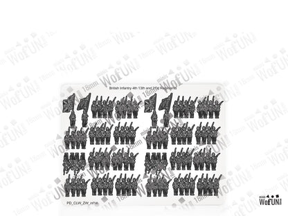 British Infantry 4th & 13th & 21th Regiments