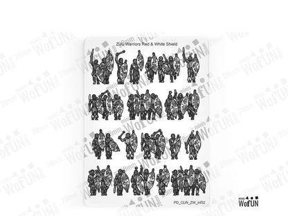 Zulu Warriors Red & White Shields