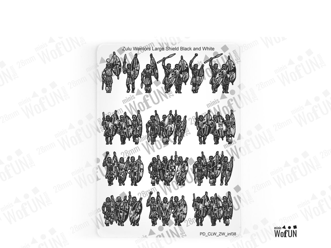 Zulu Warriors Large Shields Black and White