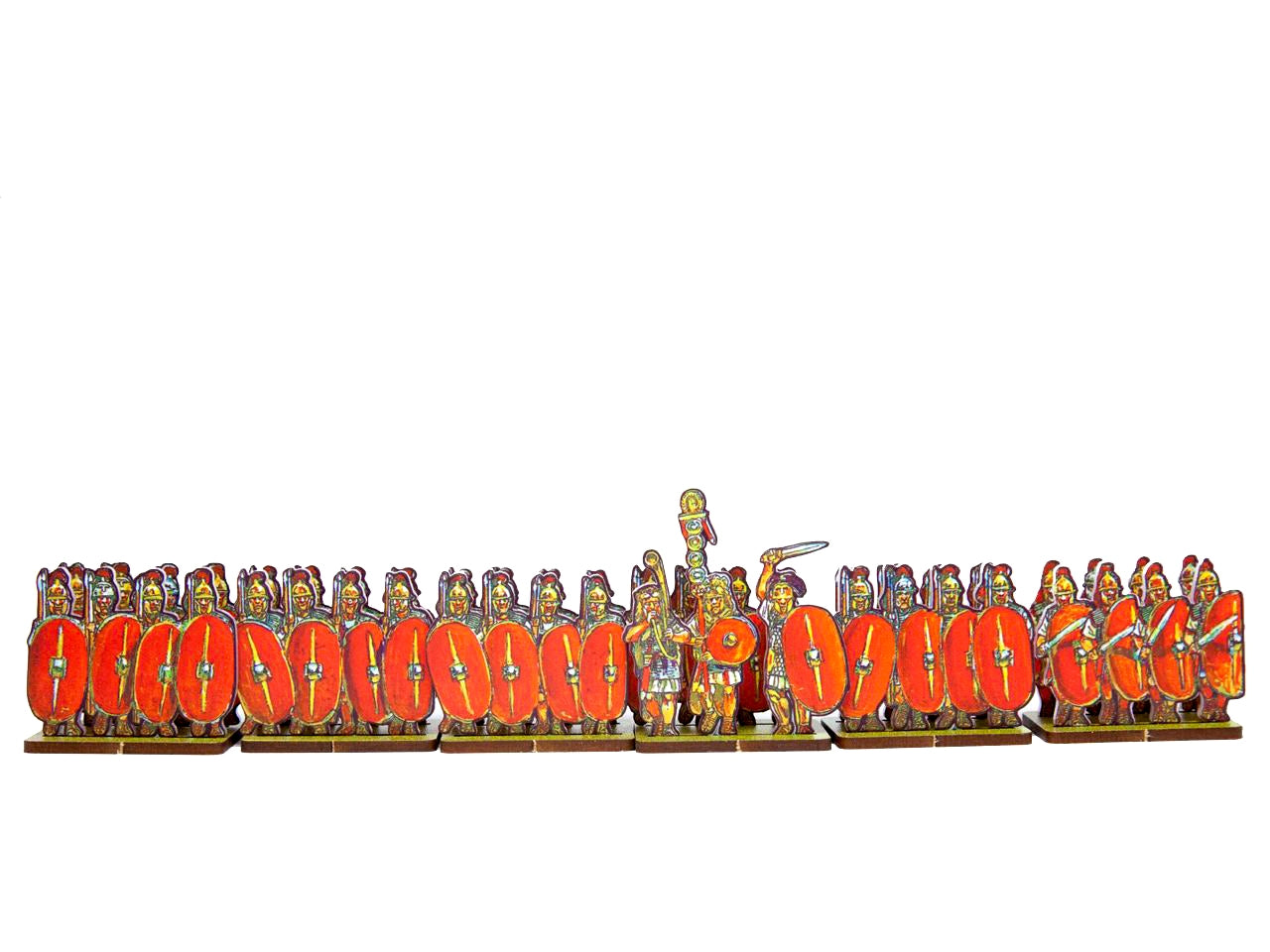 Caesar’s infantry, plain red