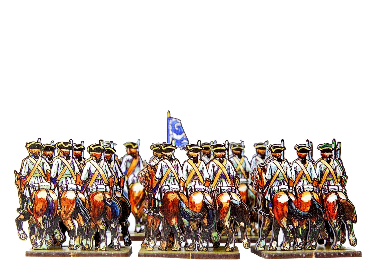 Dutch Cavalry (blue cuffs) and Prusian Line Cavalry