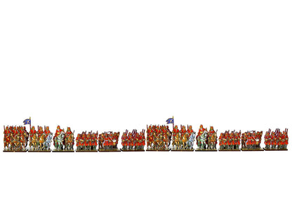 French Dragoons mounted and dismounted (red uniform)