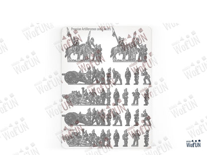 Prussian Artillerymen and Lancers