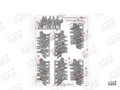 Prussian Black Hussars, Dragoons and Bavarian Dragoons