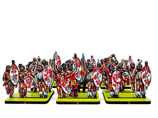 Zulu Warriors Red & White Shields