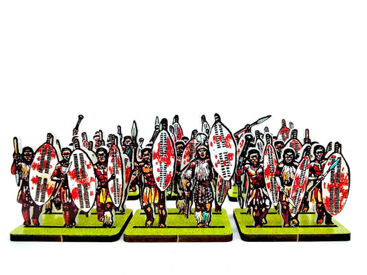 Zulu Warriors Large Shields Red & White
