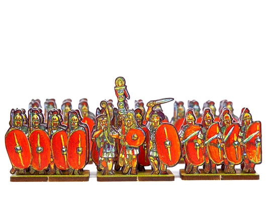 Caesar’s infantry, plain red